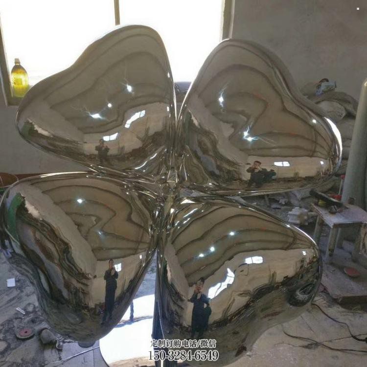四叶草雕塑制造，广场雕塑，不锈钢四叶草雕塑订做